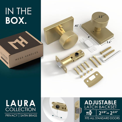 🔥 LAST SALE 50% OFF 🔥Mega Handles Laura Gold Privacy Door Knob
