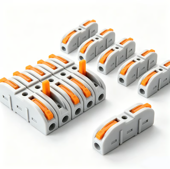 Universal Quick Lever Electrical Wire Connectors (24-12 AWG) Assortment (50/100Pcs) + Wire Stripper