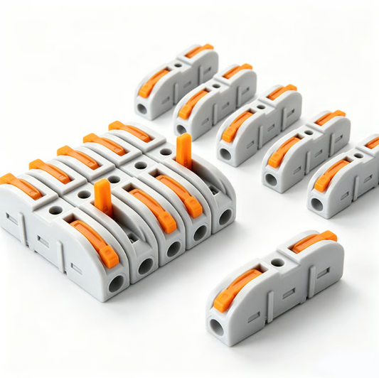 Universal Quick Lever Electrical Wire Connectors (24-12 AWG) Assortment (50/100Pcs) + Wire Stripper
