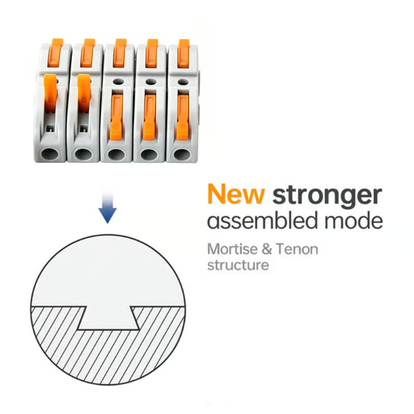 Universal Quick Lever Electrical Wire Connectors (24-12 AWG) Assortment (50/100Pcs) + Wire Stripper